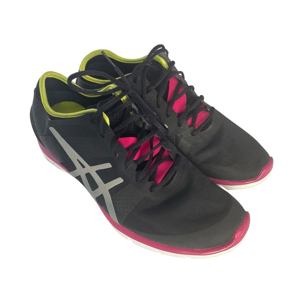 ASICS Woman’s Running Shoes Black & Neon Pink Size 11 - Picture 3 of 3